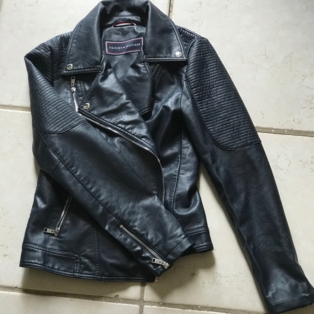 NWOT Dark navy leather jacket